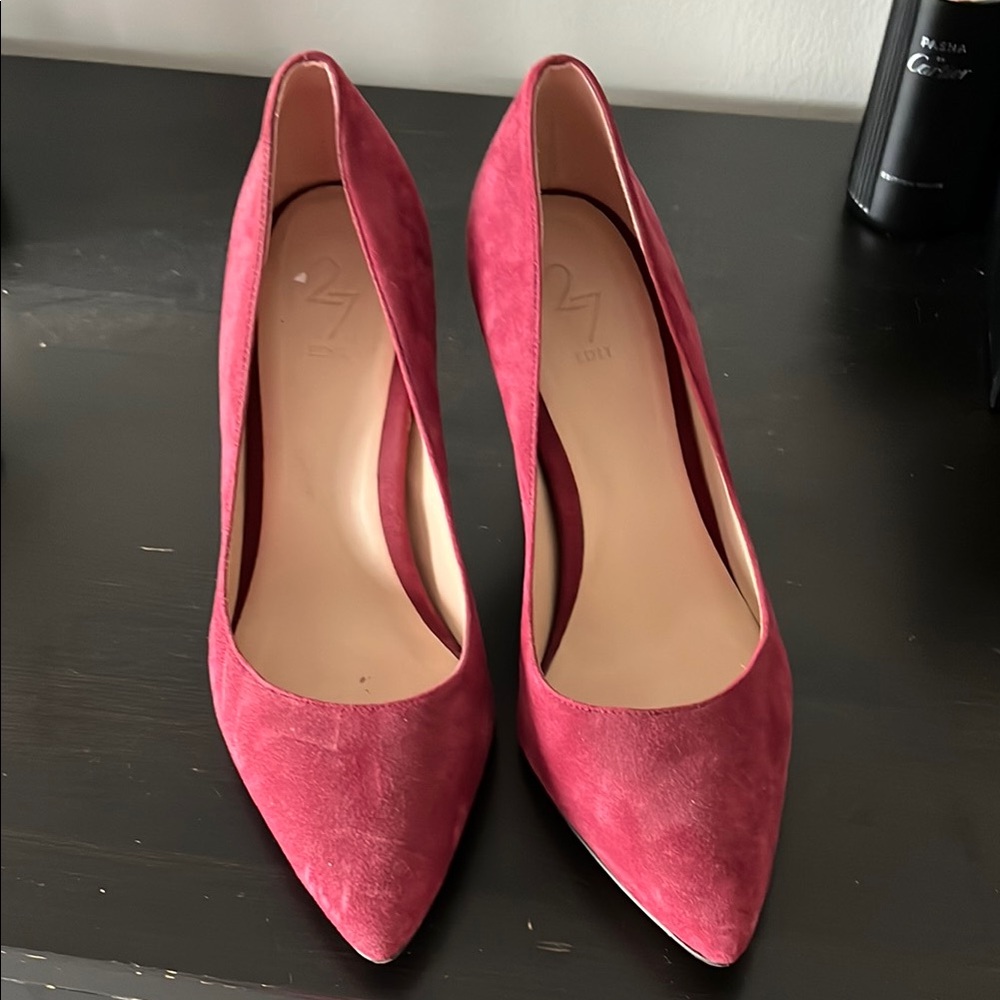 27 edit Red Suede Heels size 9